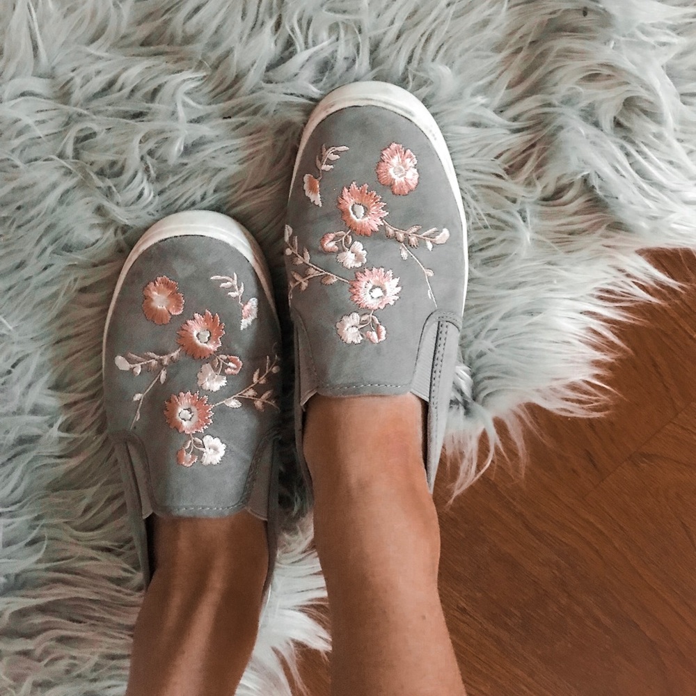Floral slip ons